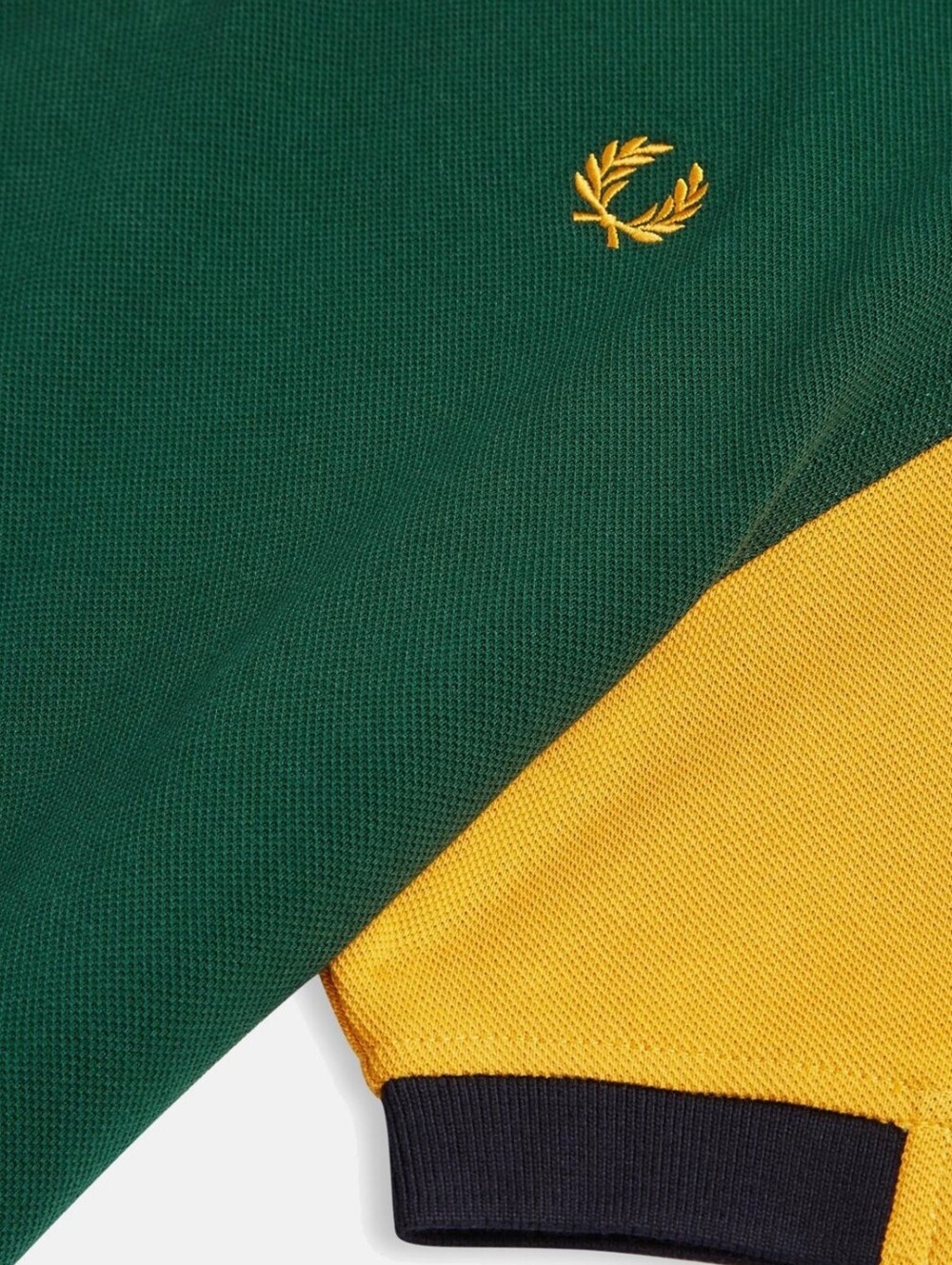 Fred Perry Bold Cuff Insert Pique Polo Shirt Ivy Green, Carbon Blue, Yellow RARE - Picture 6 of 16